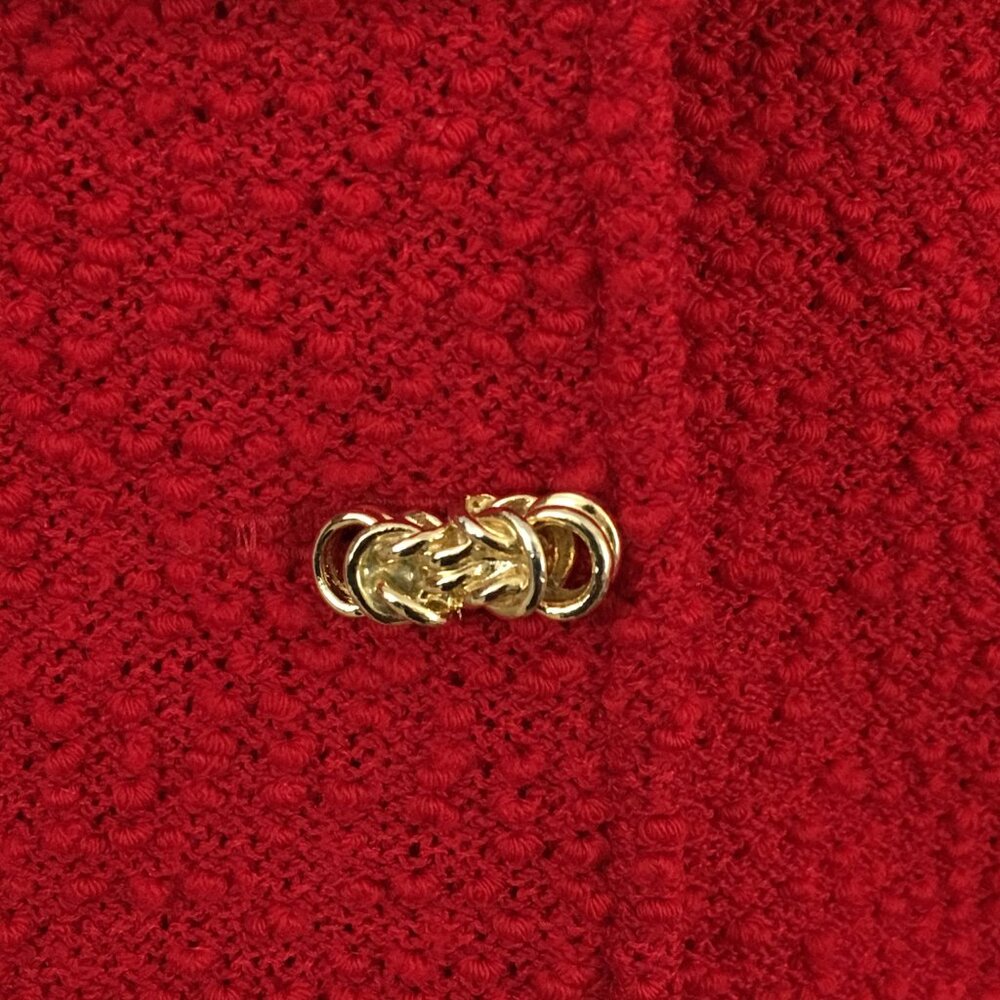 BEAUTIFUL St John collection knit red jacket skirt suit size 4 6 - Picture 6 of 9
